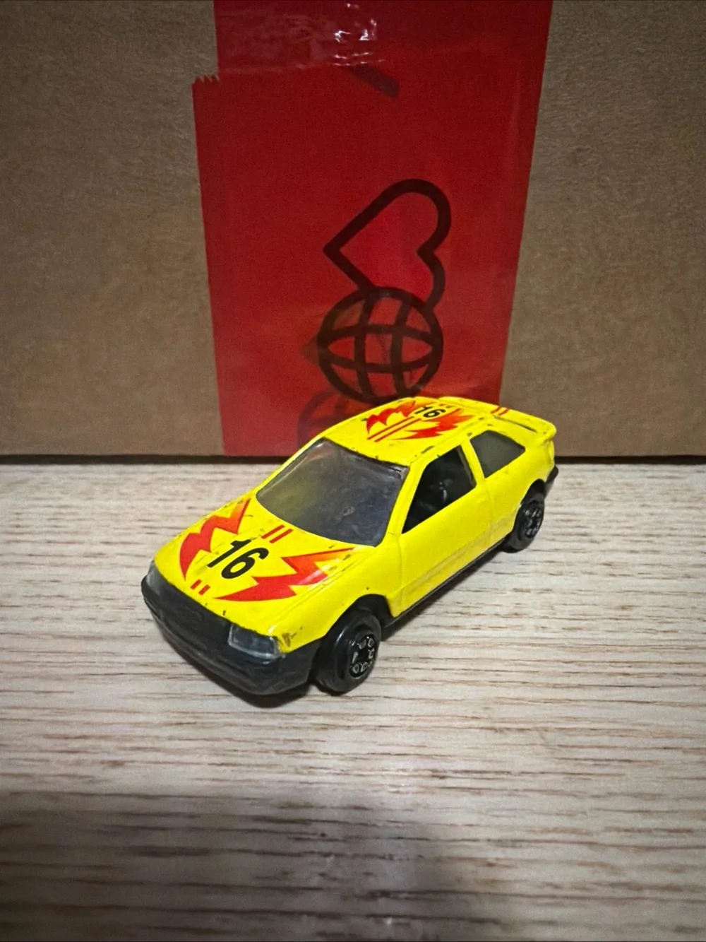 Vintage Yat Ming 816 Audi 80 Coupe 3 Diecast 1/64 Scale Toy Car Yellow